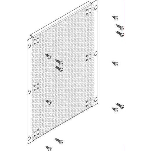 ABN Montageplatte Media 1FB/3RE gelocht 224x310mm (fest) FMSK13FN