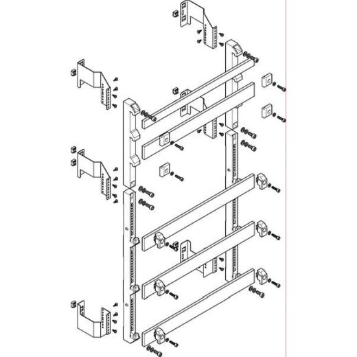 ABN Sammelschienenmodul flach 185mm mit CU 50x10mm 5polig 150mm MFSC28985