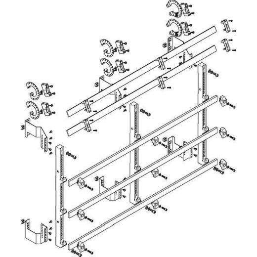 ABN Sammelschienenmodul flach 185mm mit CU 30x10mm 5polig 150mm MFSC47965