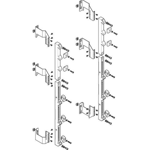 ABN Sammelschienenmodul flach 185mm für CU 40x10mm 5polig 150mm MFS28905