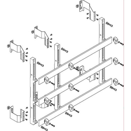 ABN Sammelschienenmodul flach 185mm mit CU 50x10mm 3polig 150mm MFSC35983
