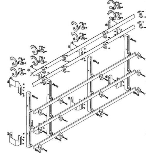 ABN Sammelschienenmodul flach 185mm mit CU 30x10mm 5polig 150mm MFSC57965