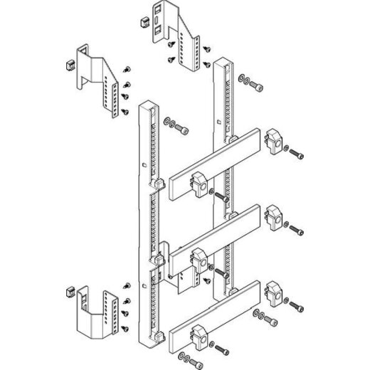 ABN Sammelschienenmodul tief 185mm mit CU 50x10mm 3polig 150mm MTSC15983