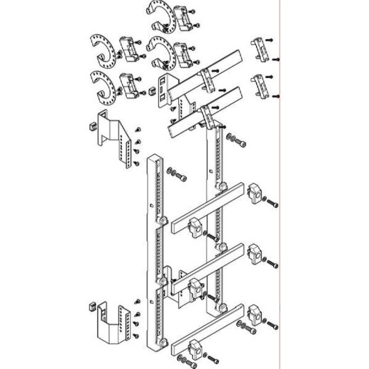 ABN Sammelschienenmodul tief 185mm mit CU 30x10mm 5polig 150mm MTSC17965