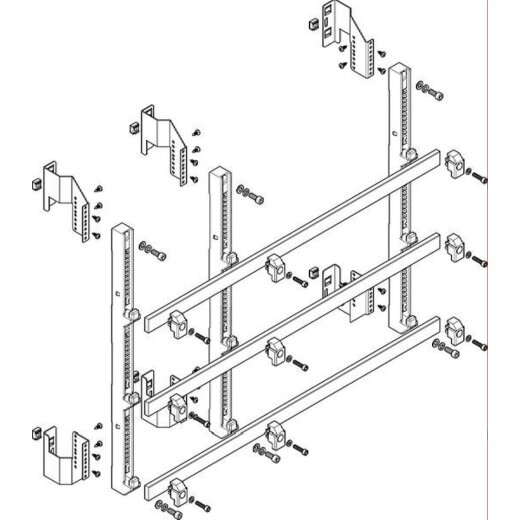 ABN Sammelschienenmodul tief 185mm mit CU 30x10mm 3polig 150mm MTSC35963