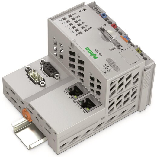WAGO Controller PFC200 2. Generation 2 x ETHERNET, RS-232/-485, CAN, CANopen lichtgrau 750-8214