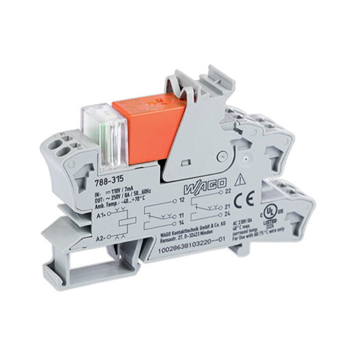 WAGO Relaismodul Eingangsnennspannung DC 110 V 2 Wechsler grau 788-315