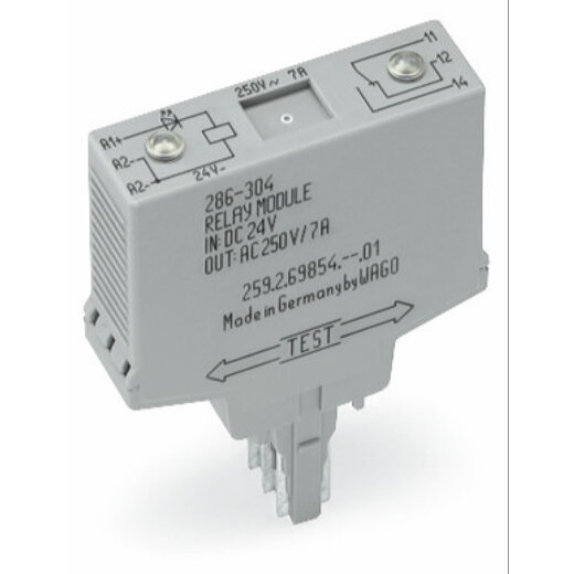 WAGO Relaismodul Eingangsnennspannung AC 230 V 1 Wechsler grau 286-508