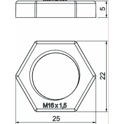 OBO Gegenmutter 116 M M16 PA silbergrau