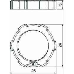 OBO Gegenmutter 116 PG11 lichtgrau