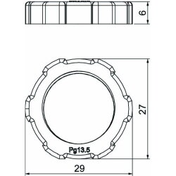 OBO Gegenmutter 116 PG13,5 lichtgrau