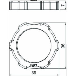 OBO Gegenmutter 116 VDE PG21 lichtgrau