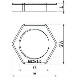 OBO Gegenmutter 116 M M25 PA silbergrau
