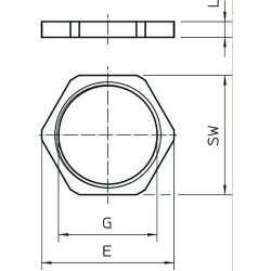 OBO Messing-Gegenmutter 169M M16x1,5 vernickelt