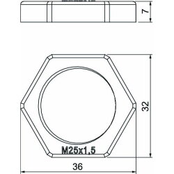OBO Gegenmutter 116 M25 PA schwarz