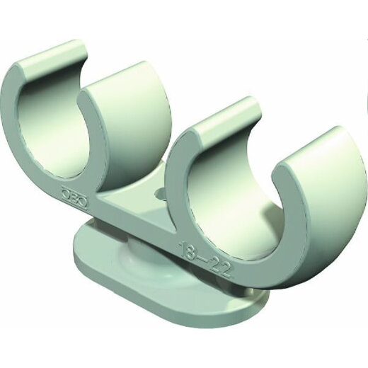 OBO Sockel-Klemmschelle 2962 2X10 lichtgrau 2fach 10mm