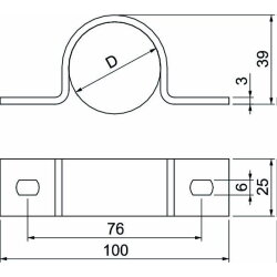 OBO Befestigungsschelle 823 40mm  zweilappig