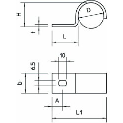 OBO Befestigungsschelle 822 47mm PG36 einlappig verzinkt