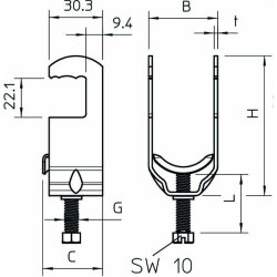 OBO Bügelschelle 2056RS/M mit Metalldruckwanne 12-16mm