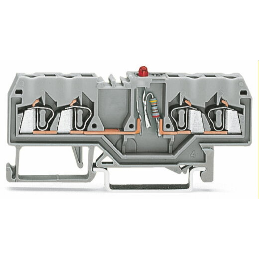 WAGO Bauelementklemme 4 Leiter LED rot grau 280-809/281-413