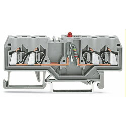 WAGO Bauelementklemme 4 Leiter LED rot grau 280-809/281-413