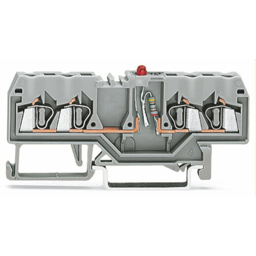 WAGO Bauelementklemme 4 Leiter LED rot grau 280-809/281-434