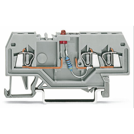 WAGO Bauelementklemme 3 Leiter LED rot grau 279-674/281-434