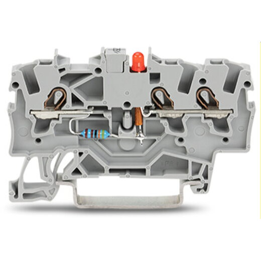 WAGO Bauelementklemme 3 Leiter LED rot grau 2001-1321/1000-413
