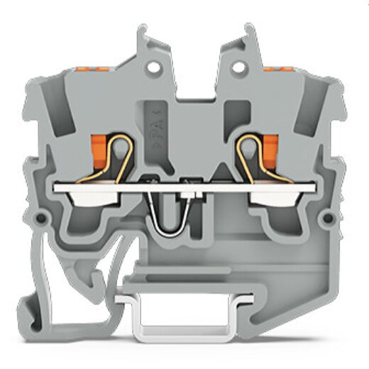 WAGO 2-Leiter-Mini-Durchgangsklemme mit Drücker 1 mm? grau 2250-1201