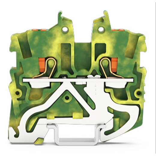 WAGO 2-Leiter-Mini-Schutzleiterklemme mit Drücker 1 mm? grün-gelb 2250-1207