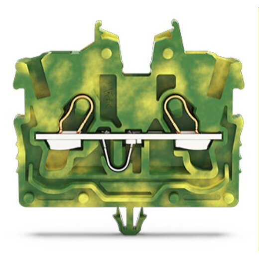 WAGO 2-Leiter-Mini-Durchgangsklemme mit Betätigungsöffnung 1 mm? grün-gelb 2050-317