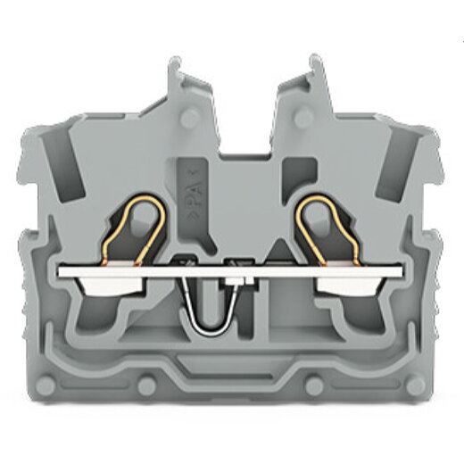 WAGO 2-Leiter-Mini-Durchgangsklemme mit Betätigungsöffnung 1 mm? grau 2050-321