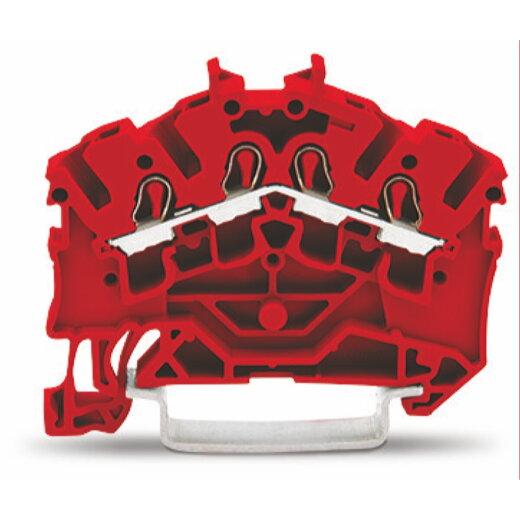 WAGO 4-Leiter-Durchgangsklemme 2,5 mm? für Anwendungen Ex e II geeignet rot 2002-6403