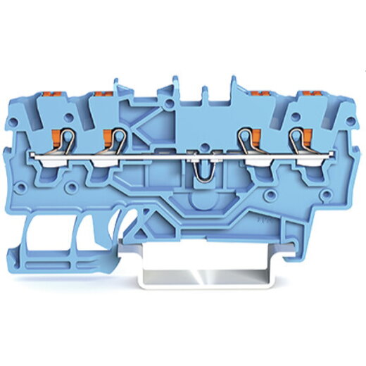 WAGO 4-Leiter-Durchgangsklemme mit Drücker 1 mm? blau 2200-1404