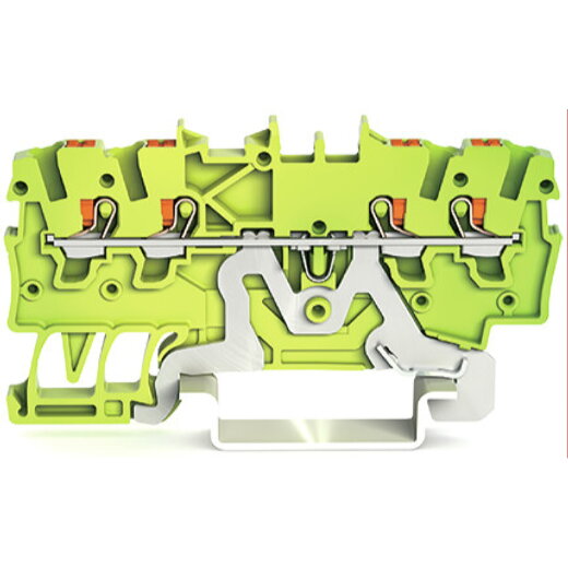WAGO 4-Leiter-Schutzleiterklemme mit Drücker 1 mm? grün-gelb 2200-1407