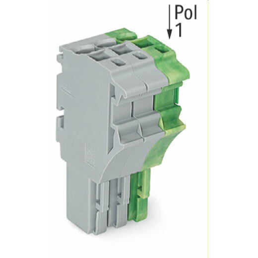 WAGO 1-Leiter-Federleiste Push-in CAGE CLAMP® 4 mm? grau/grün-gelb 2022-103/000-036