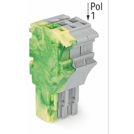 WAGO 1-Leiter-Federleiste Push-in CAGE CLAMP® 4 mm? grün-gelb/grau 2022-103/000-037