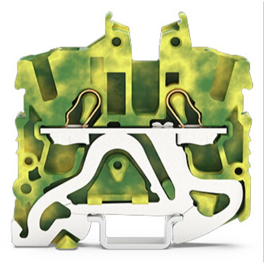 WAGO 2-Leiter-Mini-Schutzleiterklemme mit Betätigungsöffnung 2,5 mm? grün-gelb 2052-1207