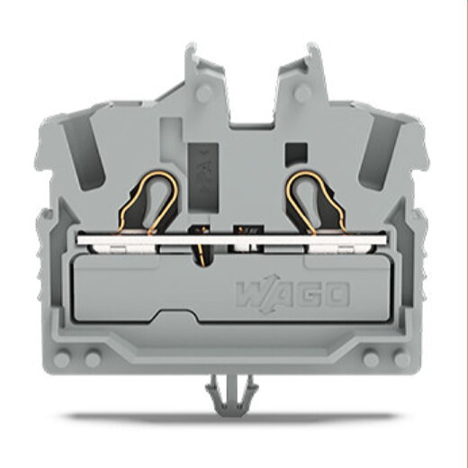 WAGO 2-Leiter-Mini-Durchgangsklemme mit Betätigungsöffnung 2,5 mm? grau 2052-311