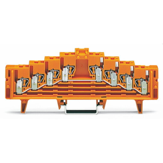 WAGO 4 Etagen Potentialklemme ohne Rasthaken ohne Aufdruck orange