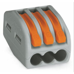 WAGO Verbindungsklemme 3polig mit Hebel grau