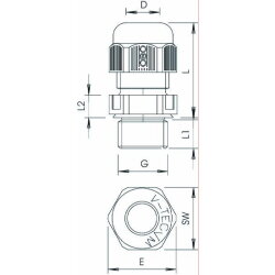 OBO Kabelverschraubung V-TEC VM M16 schwarz