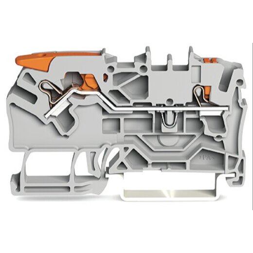 WAGO Durchgangsklemme 2Leiter Hebel Drücker 2,5qmm grau 2102-5201