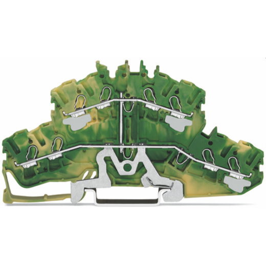 WAGO 4-Leiter-Doppelstockklemme 8-Leiter-Schutzleiterklemme 2,5 mm? grün-gelb 2002-2407