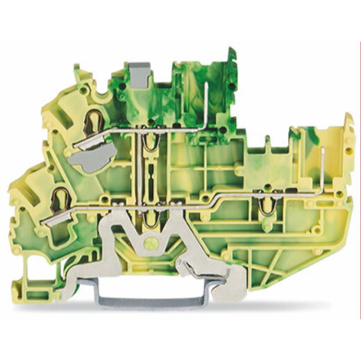 WAGO 2-Leiter/2-Pin-Doppelstock-Basisklemme 2-Leiter/2-Pin-Schutzleiterklemme 2,5 mm? grün-gelb 2022-2207/999-953