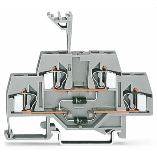 WAGO Bauelementklemme Doppelstock mit 2 Dioden 1N4007 grau 281-635/281-492