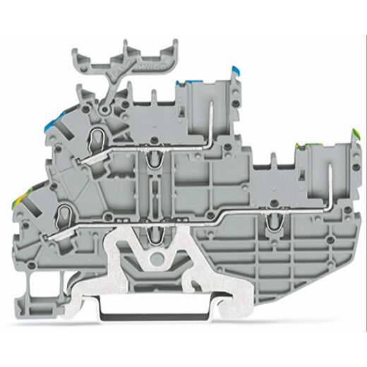 WAGO 1-Leiter/1-Pin-Doppelstock-Basisklemme Schutzleiter-/Durchgangsklemme PE/L grau 2020-2257