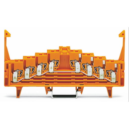 WAGO 4-Etagen-Potentialklemme mit Rasthaken alle Klemmstellen intern gebrückt orange 727-225