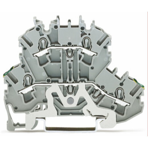 WAGO Doppelstockklemme Schutzleiter-/Durchgangsklemme 2,5 mm? grau 2002-2227