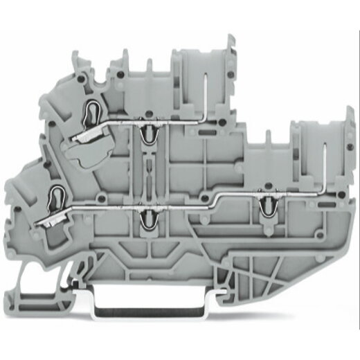 WAGO 1-Leiter/1-Pin-Doppelstock-Basisklemme Durchgangs-/Durchgangsklemme 2,5 mm? grau 2022-2203/999-953
